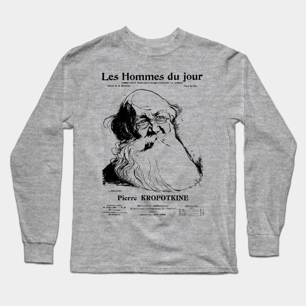 Peter Kropotkin Les Hommes du Jour Cover - Anarchist, Socialist, Anarcho-Communist, Philosopher Long Sleeve T-Shirt by SpaceDogLaika